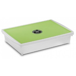 Коробка из пластика 10 л. 8604, 45х30х9 см. цвет в ассортименте, A.B.M.-  Италия
