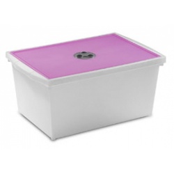 Коробка из пластика 24 л. 8605, 45х30х21 см. цвет в ассортименте, A.B.M.-  Италия